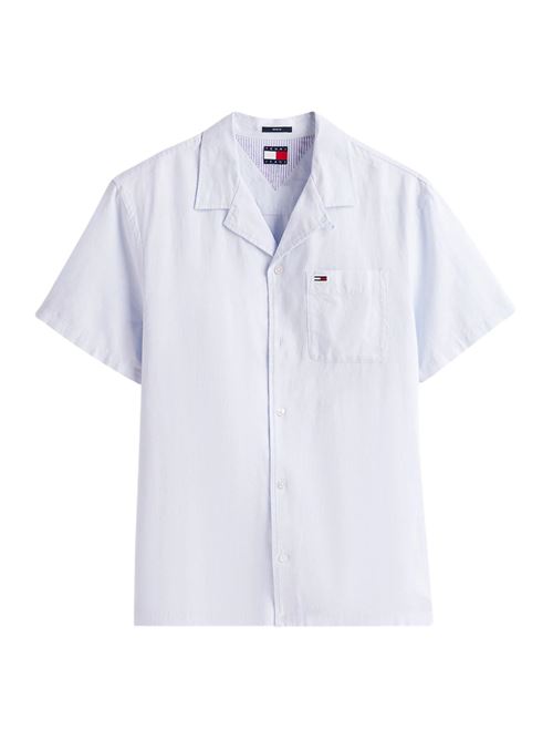 Camicia uomo azzurra misto lino Tommy Jeans | DM0DM20895C3Q